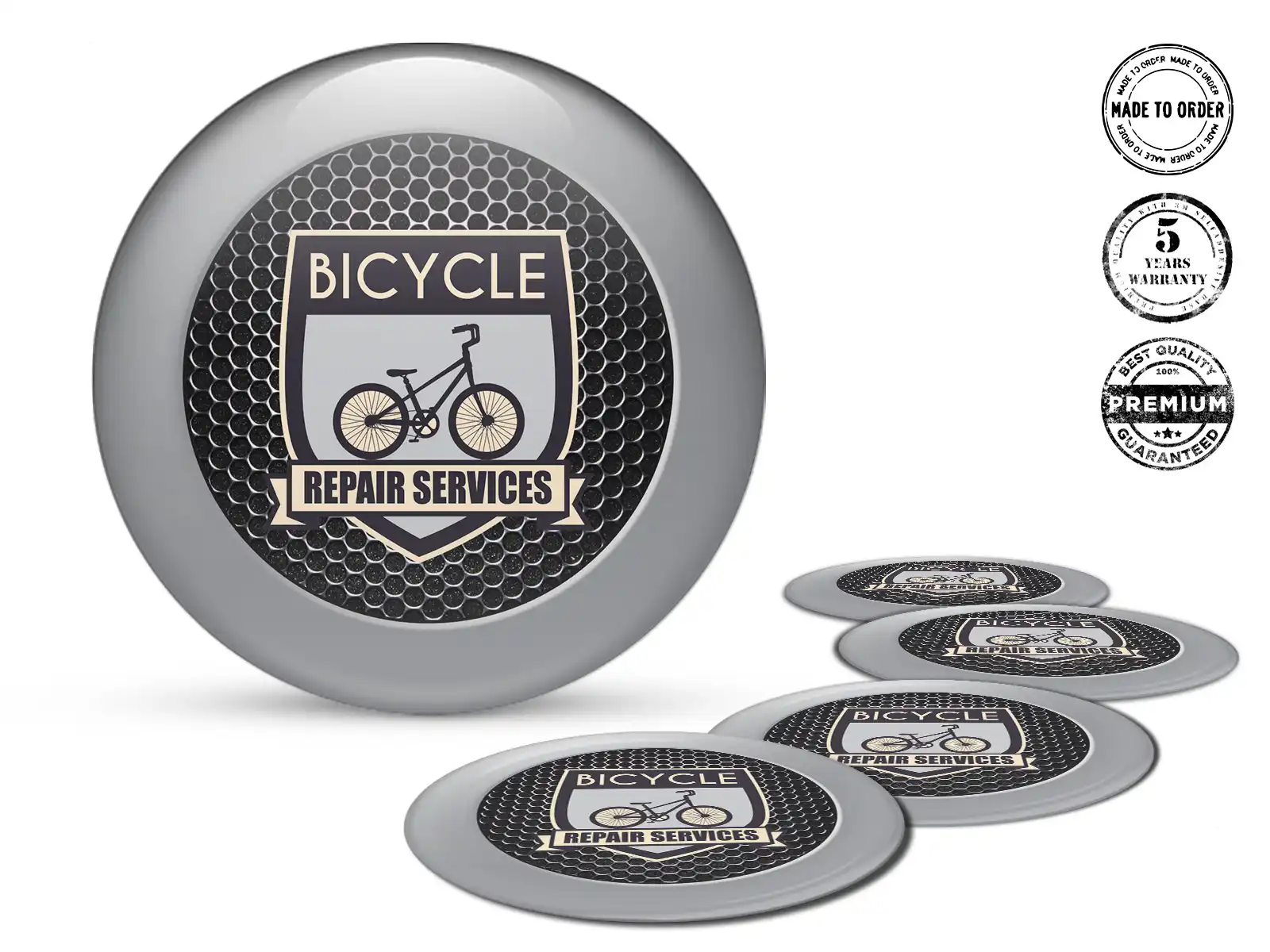 Hub Cap Sticker Style High-Quality Domed Labels